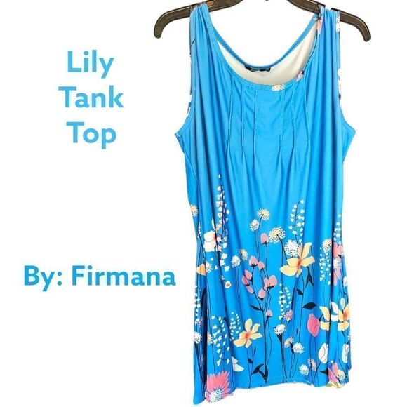 Lily By Firmiana Tunic Tank Top Flowery (TK24) - Picture 1 of 8